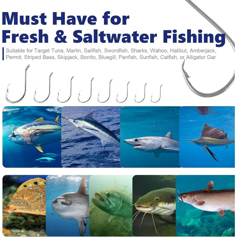 UCEC Fishing Hooks Treble Hooks Kit for Saltwater Freshwater