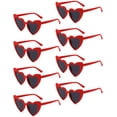 thumbnail image 1 of Lentes de Sol Ricawa Vintage Forma de Corazón Cat Eye Paquete de 8 en Rojo, 1 of 7