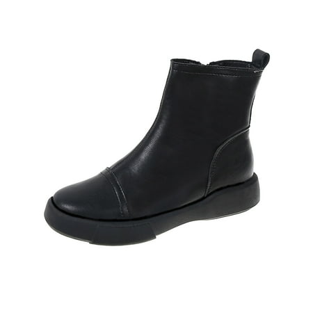 

Women s Fashion Ankle Boots Low Block Heel Short Boots Solid Color Side Zipper Booties Shoes
