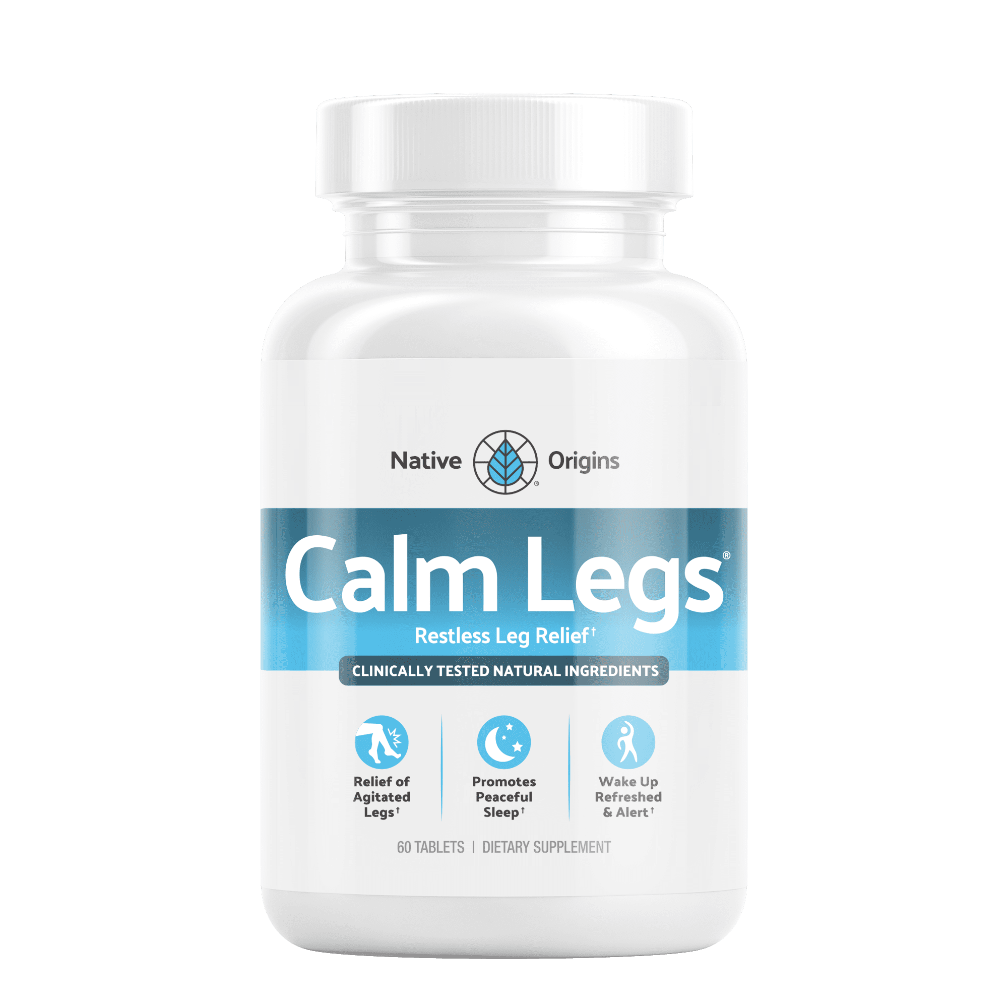 Photo 1 of ****  EXP 06/2025 *** Native Origins Calm Legs Restless Legs Relief Tablets, 60 Ct