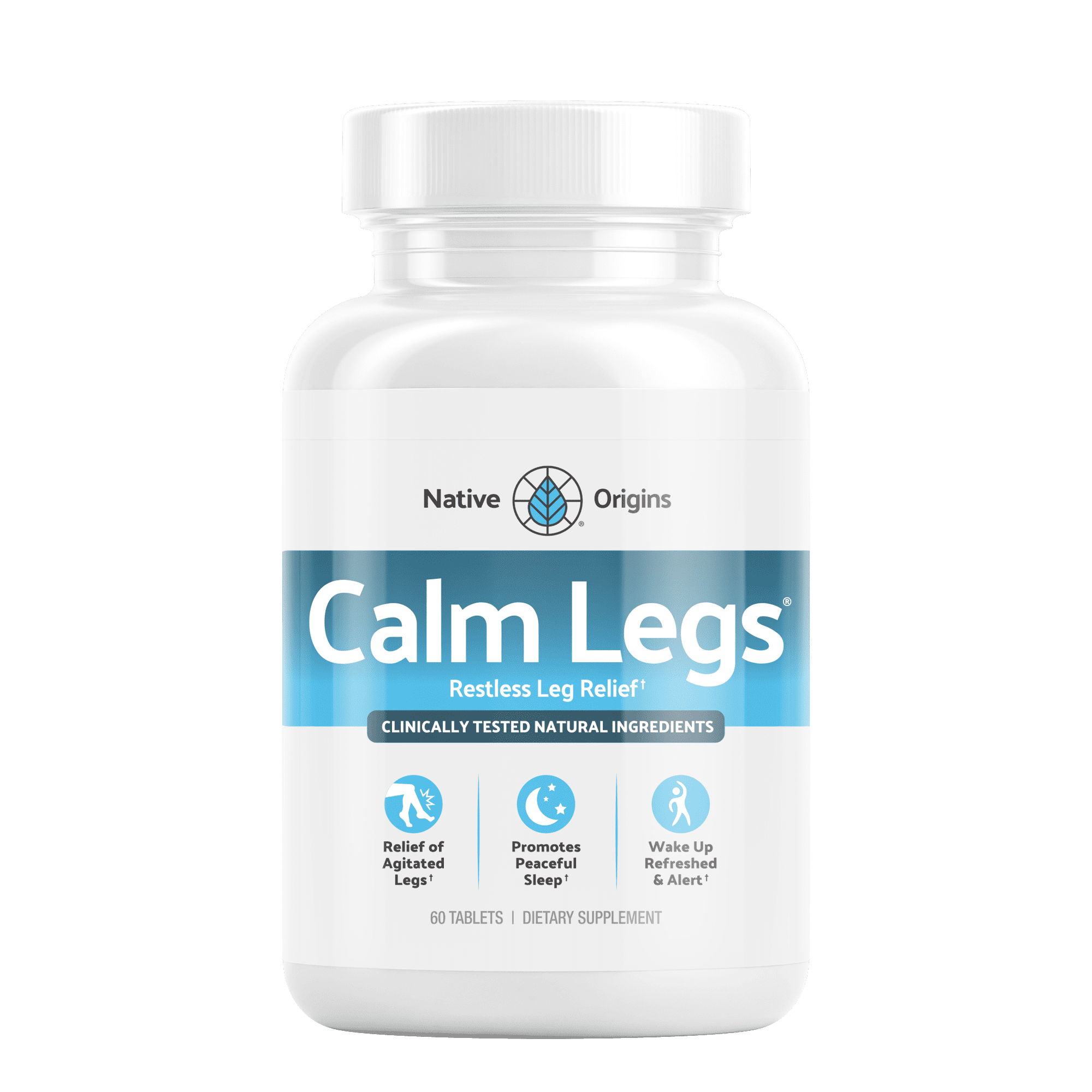 Photo 1 of **** EXP 06/2025*** Native Origins Calm Legs Restless Legs Relief Tablets, 60 Ct