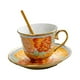 thumbnail image 1 of Juego de taza y platillo de café de cerámica para té de la tarde, esmaltado, brillante, estilo vintage con leche Flor, 1 of 9