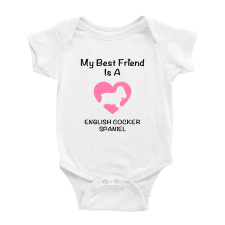 

My Best Friend is A English Cocker Spaniel Dog Funny Baby Romper 0-3 Months