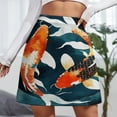 thumbnail image 3 of Koi Fish Watercolor Art Women's High Waist Skirt Stretchy Casual Mini Skirt, 3 of 8