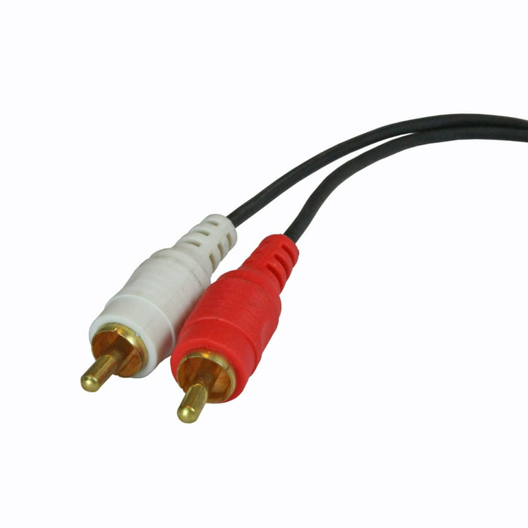 50' dual rca cable with red and white stereo audio