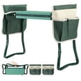 thumbnail image 3 of (3 pack) Jaxpety Folding Garden Kneeler Seat Soft Portable Gardening Bench Stool W/2 Tool Pouches and 6" EVA Wide Pad, Green, 3 of 10