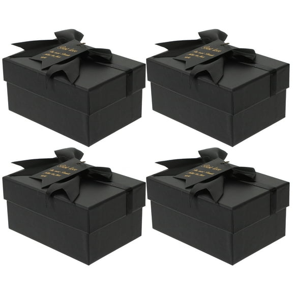 4 Pcs Cardboard Boxes Gift Box Gift Packing Box Bridesmaid 14X10X7CM Black