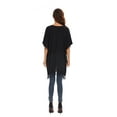 thumbnail image 6 of Beautybatik Black Women Solid Tunic Blouse Kaftan V neck Loose Top Plus Size 4X, 6 of 6
