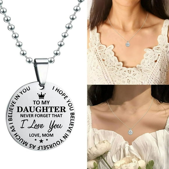 Charm Mother Mom Love Son Necklaces Gifts Stainless Steel Dog Tag Pendant Chain Necklace Boys Kids Men Family Jewelry Present