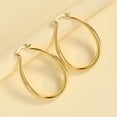 thumbnail image 3 of Mairbeon 1 Pair Women Earrings Simple Dress Up Alloy Office Lady Oval Type Hoop Alloy Earrings Daily Wear, 3 of 10