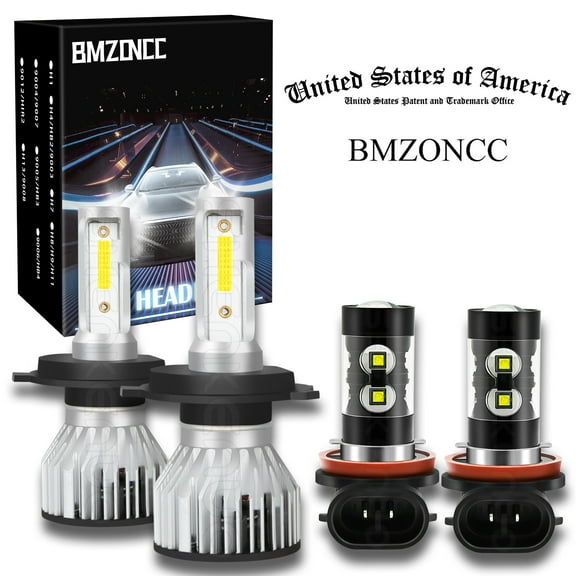 For 2007-2020 Nissan Versa LED Headlight Bulbs 9003/H4 High/Low Beam H11 Fog Light 4pcs