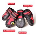 thumbnail image 4 of Covertsafe& Botas Para Perros Antideslizantes, Impermeables, Zapatos Para Perros Al Aire Libre, Para Perros Medianos A Grandes, 4 Piezas Con Suela Resistente, Negro-Rojo, 4 of 5