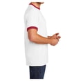 thumbnail image 3 of Mens Short Sleeve Core Cotton Soft Classic Ringer Tee White/Red Medium, 3 of 6