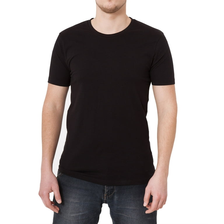 Cotton Causal Mens Black Plain T-Shirt