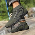 thumbnail image 2 of Barefoot Shoes Men Women Knit High Top Sneakers Breathable Antislip Outdoor Athletic Hiking Shoes Green Size 11.5, 2 of 7