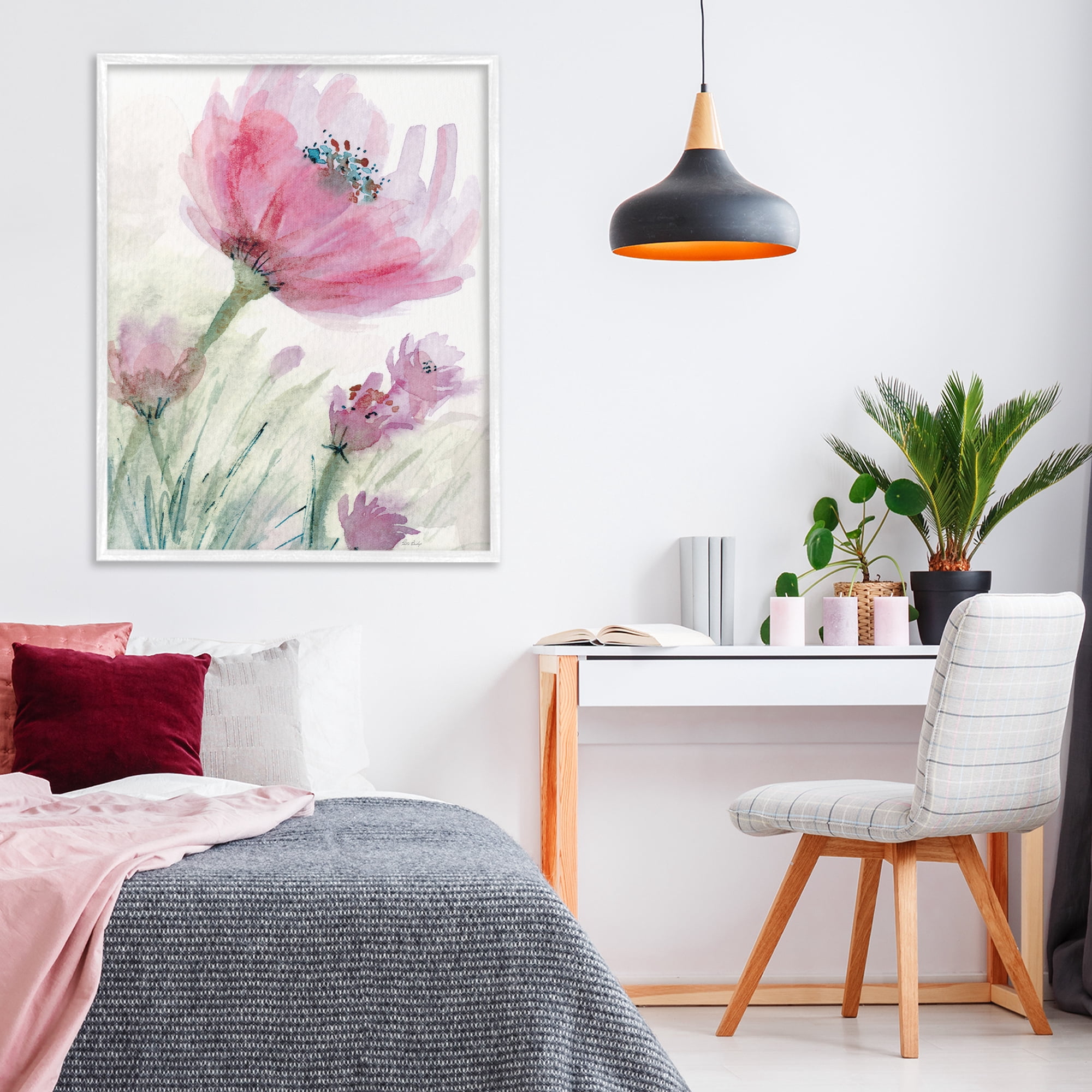 Stupell Industries Pink Flower & Speckled Stamen White Framed Giclee Art, design by Patti Bishop