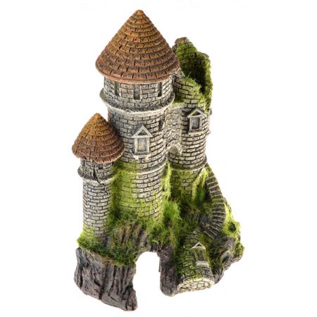 UPC: 0030157019020 | Blue Ribbon Exotic Environments Mountain Top Citadel with Moss Aquarium Ornament