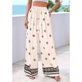 thumbnail image 4 of Women'S Wide Leg Palazzo Pants Boho Floral Trousers Flowy Beach Vacation Clothes Resort Wear Color XXL, 4 of 9