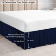 thumbnail image 5 of CCNY Dust Ruffled Style Bed Skirt Three Quarter size Adjustable Elastic 14" Drop Length Microfiber Made Navy Blue Bedskirts, 5 of 6