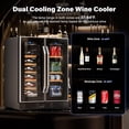 thumbnail image 4 of TUFFIOM 34 Bottles Dual Zone Wine Cooler, Beverage Cooler Refrigerator, 24'' Wine Chiller with Glass Door & Digital Temperature Control, Freestanding or Built-in Wine Fridge for Wine, Champagne, Beer, 4 of 7