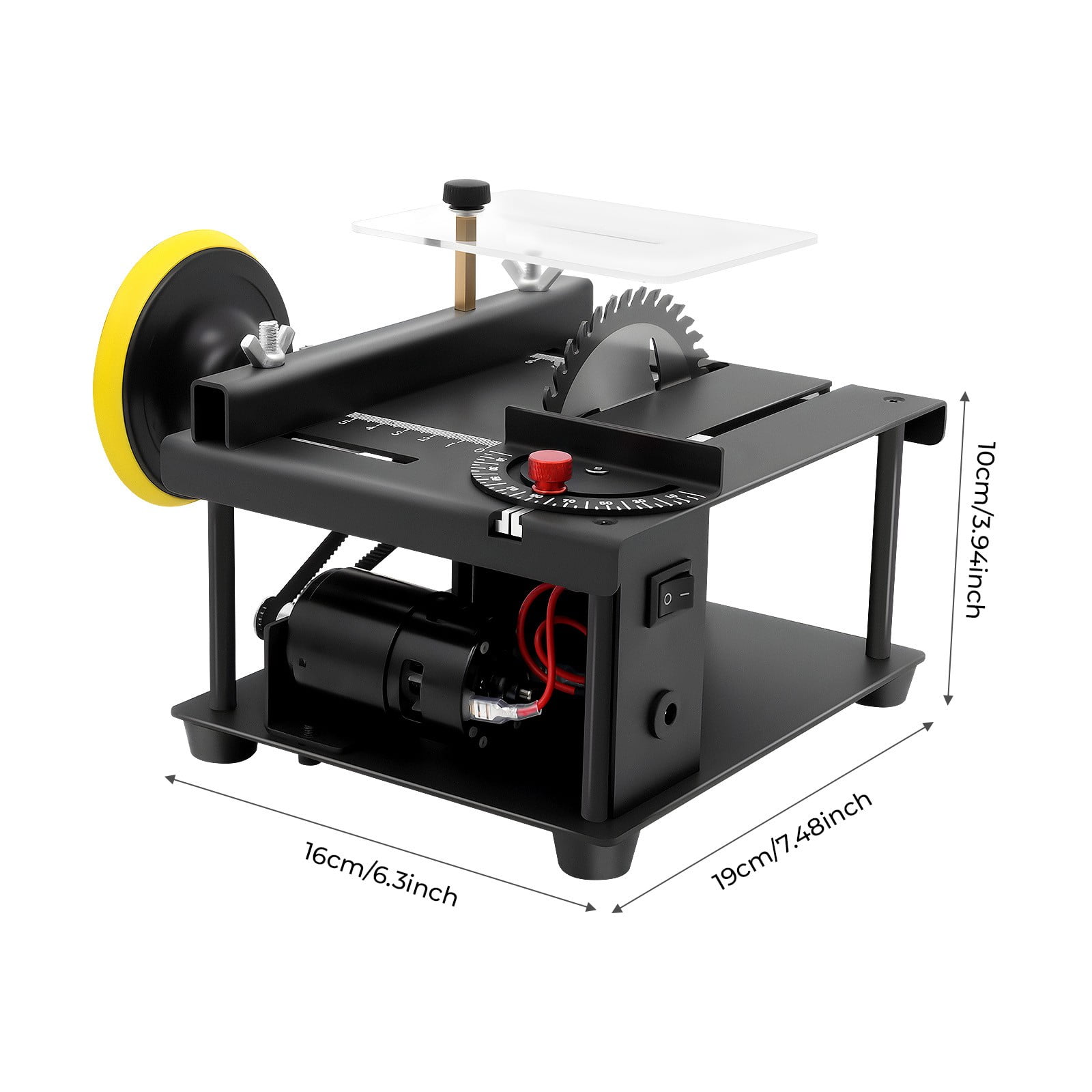 200w Table Saw, Miter Saw Tools with Saw Blade-1.38 in Cutting Depth-1,000-3,000rpm, Compact Portable Jobsite Table Saw for DIY Enthusiasts