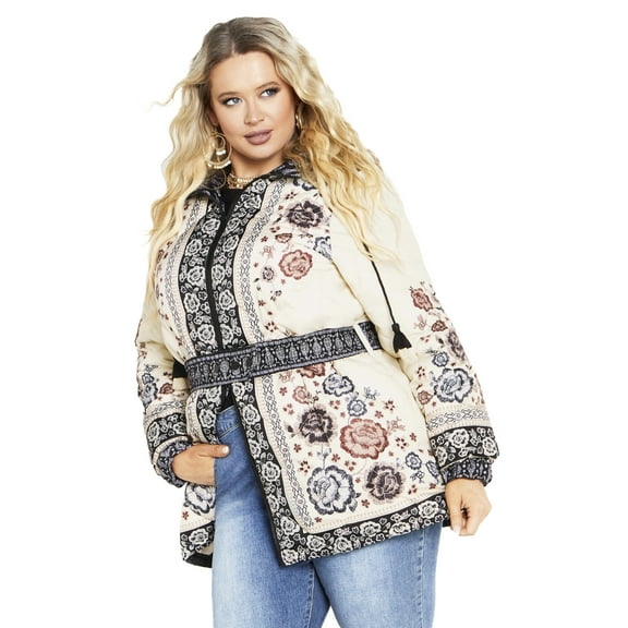 Avenue Women's Plus Size Flora Puffer Jacket