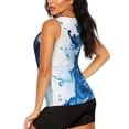 thumbnail image 3 of Daiia Blue White Fluid Art Printed Womens Workout Tops for Women Quick-dry Tank Tops Mesh Yoga Shirts Athletic Running Tank Tops Sleeveless Gym Clothes-Medium, 3 of 7