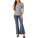 thumbnail image 2 of Camisa de cuadros para mujer INSPIRE CHIC con cuello Peter Pan, mangas cortas abullonadas, blusa de botones a cuadros XL negra, 2 of 5