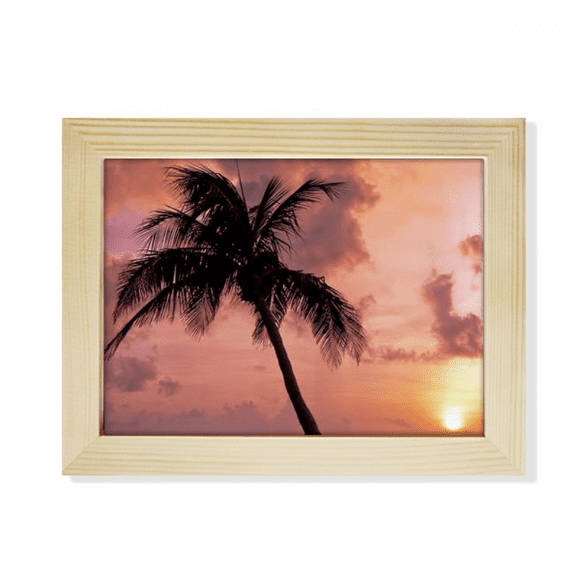 Ocean Sand Beach Boat Tree Picture Desktop Photo Frame Picture Art Decoration Painting 6x8 inch