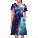 thumbnail image 1 of Balery Starry Multicolored Wolf Vestidos sueltos de manga corta para mujer, vestidos de verano 2025, vestidos casuales de corte A con vuelo., 1 of 6