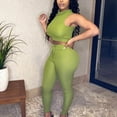 thumbnail image 7 of Ashirexll Two Piece Sets for Women, Vacation Outfits for Women, Solid Color Short Sleeve Top and Pant Casual Athletic Set, 7 of 7