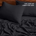 thumbnail image 4 of Bare Home Washed Sheet Set - Premium 1800 Collection - Deep Pocket - 4 Piece - Queen, Black, 4 of 8