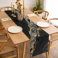 thumbnail image 3 of Black Marble Table Runner - 48 Inch Long, Kitchen Dining Table Runner Dresser Scarves, Gold Abstract Vintage Modern Grey Art Farmhouse Decor for Coffee Tables Wedding Party Banquet, 3 of 8