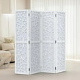 thumbnail image 2 of VINGLI 70'' H Room Divider, Non-Woven Fabric Privacy Screen, Indoor Partition Wall Dividers, Freestanding Hinged Space Separator with Modern Unique Pattern, 2 of 8
