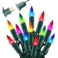 thumbnail image 1 of Dazzle Bright Christmas Mini String Lights, 33FT 150 luces incandescentes iluminadas con decoraciones navideñas certificadas UL para decoración de árbol de Navidad en interiores y exteriores (multicol, 1 of 4