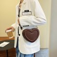thumbnail image 4 of Bolso de moda para mujer Bolso de corazón para mujer Bolsos de mano Bolso de cuero PU (Marrón) Ndcxsfigh Para Estrenar, 4 of 7