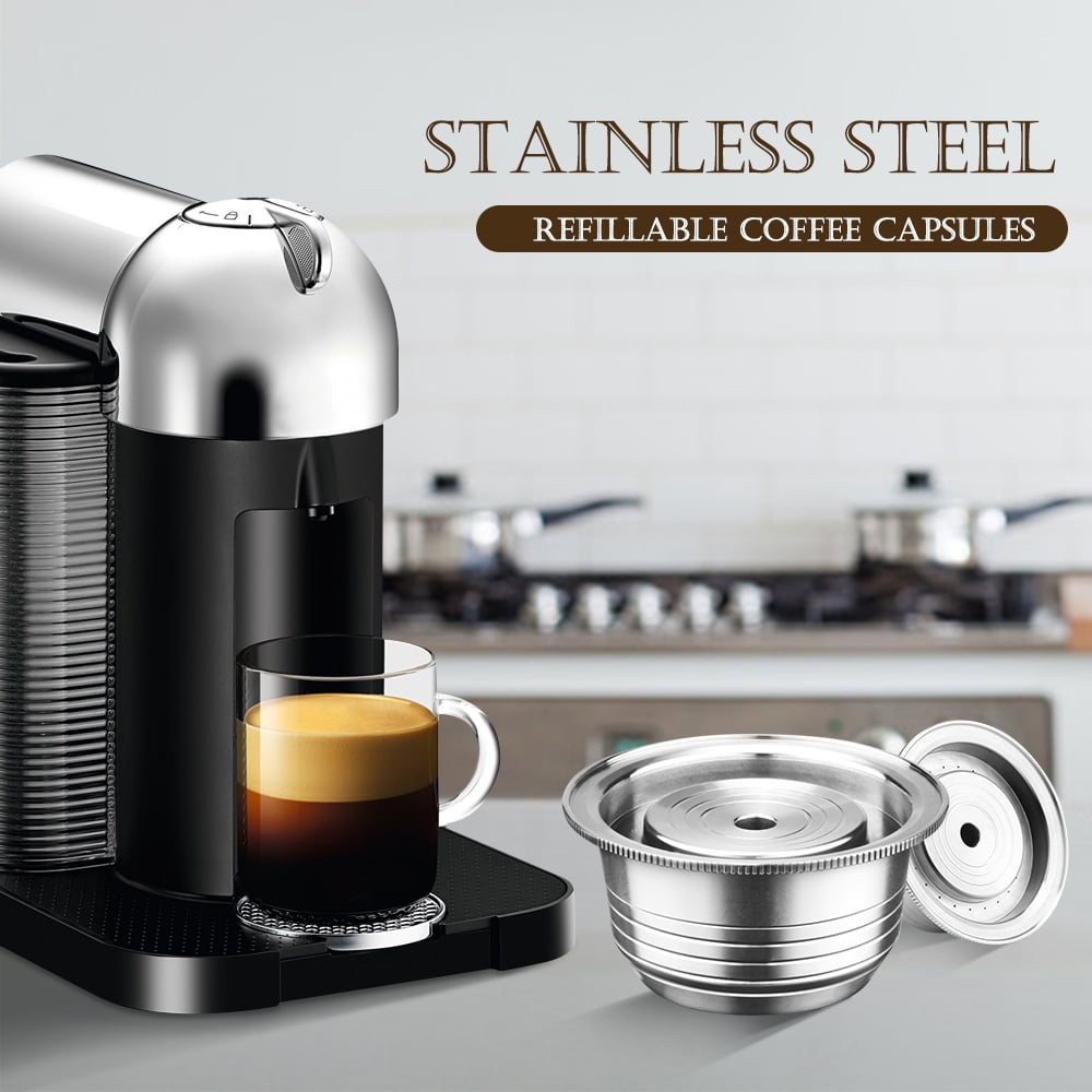 Big Stainless Steel Reusable Coffee Pod for Espresso Nespresso Refillable Vertuo Capsule Pod Vertuoline GCA1 and Delonghi ENV135 CAPMESSO Coffee Capsule 8oz-Coffee Cup