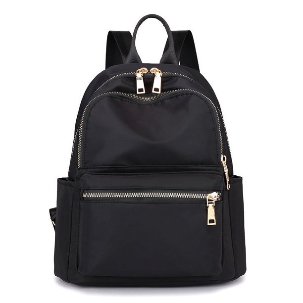 Mochila Mochila escolar informal de moda de estilo coreano para mujer Mochila pequeña negra de tela Oxford de nailon