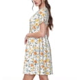 thumbnail image 2 of Easygdp Floral1 para Vestido Transpirable de Mujer, Vestido Suelto de Manga Corta con Pliegues y Bolsillos para el Verano, 2 of 6
