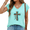 Blue, variant on Cozymy Womens Yellow Rustic Faith Cross V Neck Short Sleeve T-Shirt S-5XL Southern Daily Wear Soft Tops
