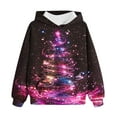 thumbnail image 2 of SuTry Kids Christmas Shirts Long Sleeve Hooded Tops with Pockets Funny Christmas Print Crew Neck Holiday Tops Pullover for Children 2-14 Years(Pink,4-5 Years), 2 of 6