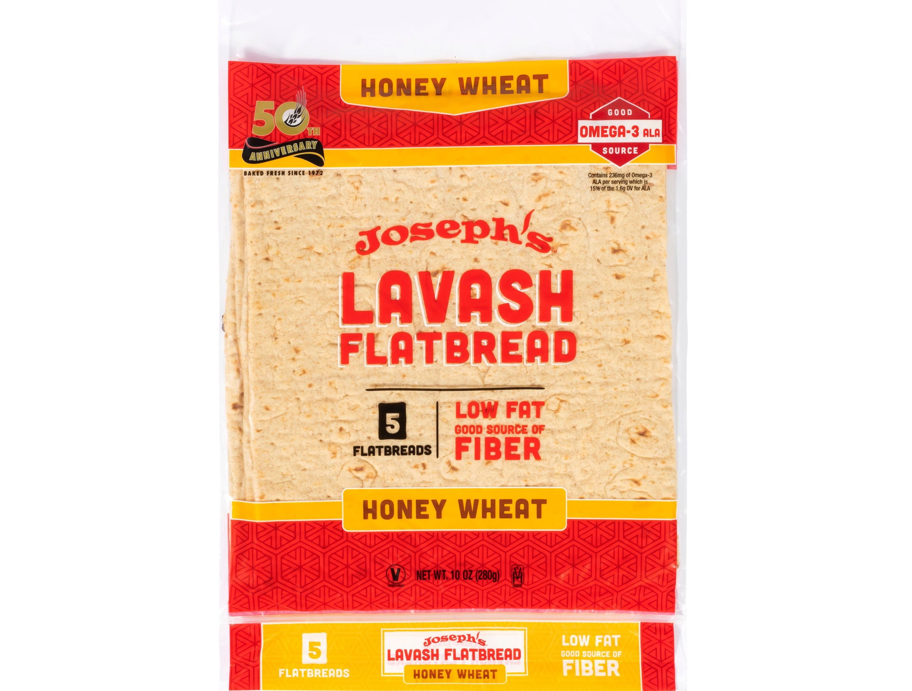 Joseph’s Honey Wheat Flatbread Lavash, 1 Pack, 5 Count