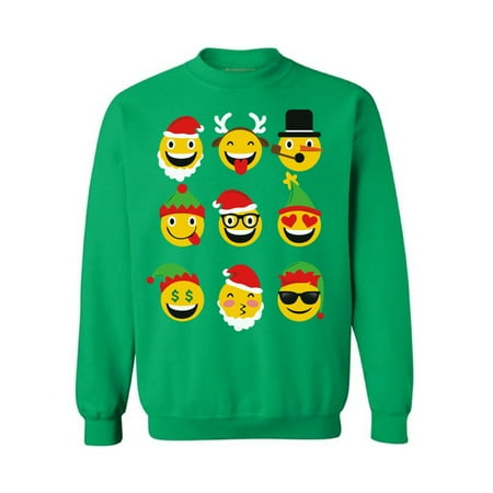 Awkward Styles Emoji Sweatshirt for Christmas Santa Ugly Christmas Sweater Santa Claus Sweater Funny Christmas Gifts Xmas Ugly Sweatshirt Xmas Gifts Christmas Workout Sweatshirt Holiday (Best Workout Clothes For Heavy Sweaters)