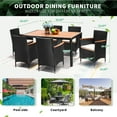 thumbnail image 3 of Devoko 7 Pieces Patio Outdoor Dining Set Outdoor Furniture Patio Wicker Rattan Chairs and Wooden Table Sectional Set Conversation Set with Soft Cushions, 3 of 8