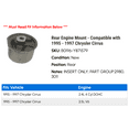 thumbnail image 2 of Rear Engine Mount - Compatible with 1995 - 1997 Chrysler Cirrus 1996, 2 of 2