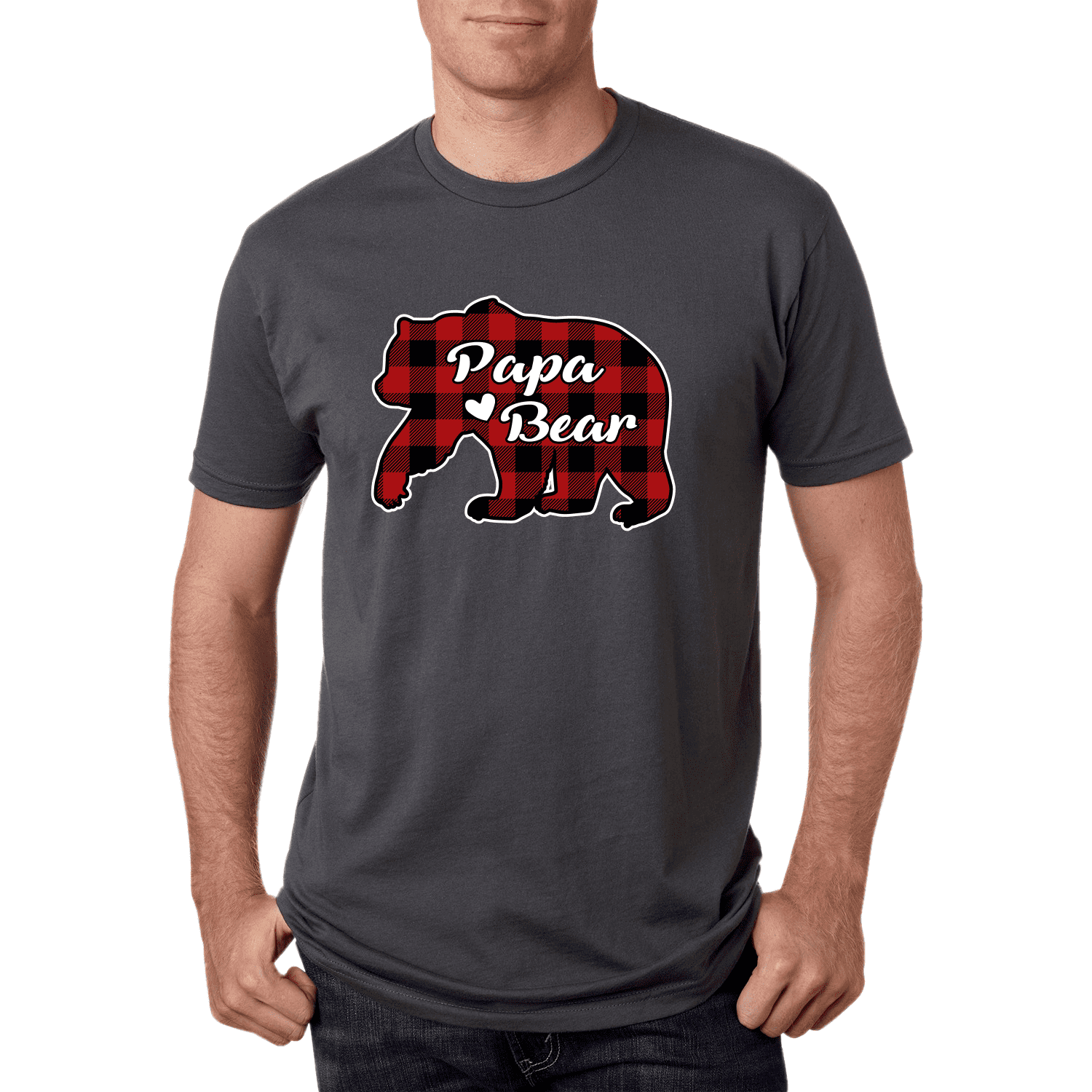 Plaid Papa Bear | Mens Christmas T 