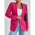 thumbnail image 6 of Women Casual Blazer Suit Open Front Shawl Collar Long Sleeve Fitted Jacket for Office Work Hot Pink S, 6 of 6