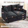 thumbnail image 3 of Dioepic 50" Loveseat Sofa Deep Seat Chenille Fabric with 2 Pillows for Living Room and Small Spaces, Black, 3 of 10