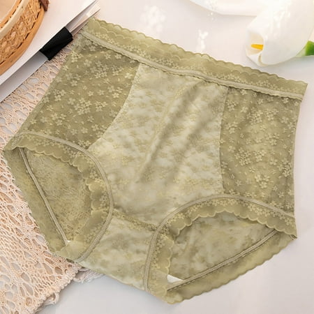 

Quealent Women S Panties Women High Waist Mesh Lace Underwear Transparent Hollow Out Panties Bow Seamless Briefs C L