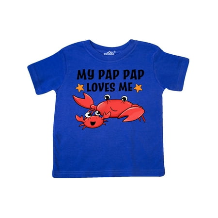 

Inktastic My Pap Pap Loves Me- cute crab family Gift Toddler Boy or Toddler Girl T-Shirt